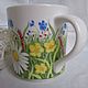 Circles with daisies (porcelain). Mugs and cups. artist Olga Yakimets (Yakimets). My Livemaster. Фото №4
