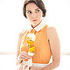 Платье невесты из оранжевого льна, Платья свадебные, Москва,  Фото №1