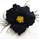 jewelry made of leather, brooch, hair clip flower brooch Pansy. blue flower brooch, blue flower barrette leather brooch barrette in her hair flower,hair accessories flower
