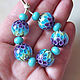 Бусина "Бутон хризантемы. Аква/фиолетовый". Бусины. Natalia Korolyuk lampwork beads. Интернет-магазин Ярмарка Мастеров.  Фото №2
