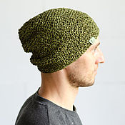 Аксессуары handmade. Livemaster - original item Green Hemp Beanie Hat #099. Handmade.