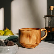 Посуда handmade. Livemaster - original item Wooden large cedar mug for drinks 400 ml. C73. Handmade.