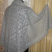 Платки: Платок-шаль. Детское покрывало на выписку в оренбургском стиле
