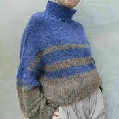 Одежда handmade. Livemaster - original item Stylish Mohair Sweater Warm Colorblock sweater. Handmade.