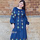 Blue Еmbroidered dress boho, Bohemian. Dresses. 'Viva'. Online shopping on My Livemaster.  Фото №2