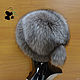 Hat fur women's Fox fur Blue frost. DF-54. Caps. Mishan (mishan). My Livemaster. Фото №5