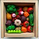 Набор из 10 овощей/фруктов в деревянной коробочке, Мини фигурки и статуэтки, Москва,  Фото №1