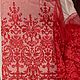 Вышивка на сетке «Вензель» алый. Ткани. Магазин тканей 'Золотой отрез'. Ярмарка Мастеров.  Фото №4