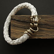 Украшения handmade. Livemaster - original item Leather bracelet with tiger. Handmade.