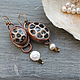 Заказать Серьги Асимметричные Керамика и Жемчуг. NadyaBriJewelry. Ярмарка Мастеров. . Серьги классические Фото №3