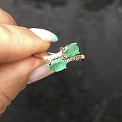 Украшения handmade. Livemaster - original item Ring with two Emeralds. Handmade.
