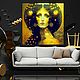 Alien. Golden black Fantasy art painting, portrait of a woman. Pictures. House of the Sun (irina-bast). My Livemaster. Фото №6