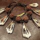Колье кожаное из ракушек и рудракши. Колье. Декоринка (decorinka). Ярмарка Мастеров.  Фото №11