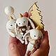 Ёлочная игрушка кролик с шариком, белый кролик. Елочные игрушки. MK._.SHOP АВТОРСКИЕ ИГРУШКИ. Ярмарка Мастеров.  Фото №5