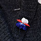 Order Iris leather brooch small flower marine style blue red white. flowersstyle (flowersstyle). Livemaster. . Brooches Фото №3