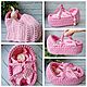 Люлька для кукол, вязаная. Мебель для кукол. Knitted basket. Интернет-магазин Ярмарка Мастеров.  Фото №2