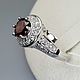 Silver ring with garnet and cubic Zirconia. Rings. yakitoriya. Online shopping on My Livemaster.  Фото №2