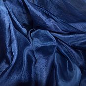 Аксессуары handmade. Livemaster - original item Silk scarf dark blue women`s long hand-dyed. Handmade.