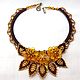  Amber garden. Macrame necklace with amber and beads, Necklace, Astrakhan,  Фото №1
