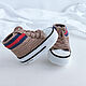 Order Booties knitted sneakers, beige. Booties as a gift. 0-3 months. babyshop. Livemaster. . Gift for newborn Фото №3