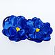 "Синяя примула" ("Blue Primula"). Заколки. La Fleur De Gale. Интернет-магазин Ярмарка Мастеров.  Фото №2
