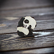Украшения handmade. Livemaster - original item Wooden icon Panda. Handmade.