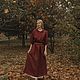 Платье Маленькие женщины, бордовый, платье ретро. Платья. Filiх - Лен Хлопок Лес. Интернет-магазин Ярмарка Мастеров.  Фото №2