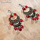 Slavic earrings coral 'boyar'. Earrings. BijouSiberia. Online shopping on My Livemaster.  Фото №2