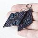 Dark blue Leather Earrings, Earrings, Ivanovo,  Фото №1