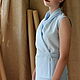Order Sleeveless draped blouse made of linen and cotton. Voielle. Livemaster. . Blouses Фото №3