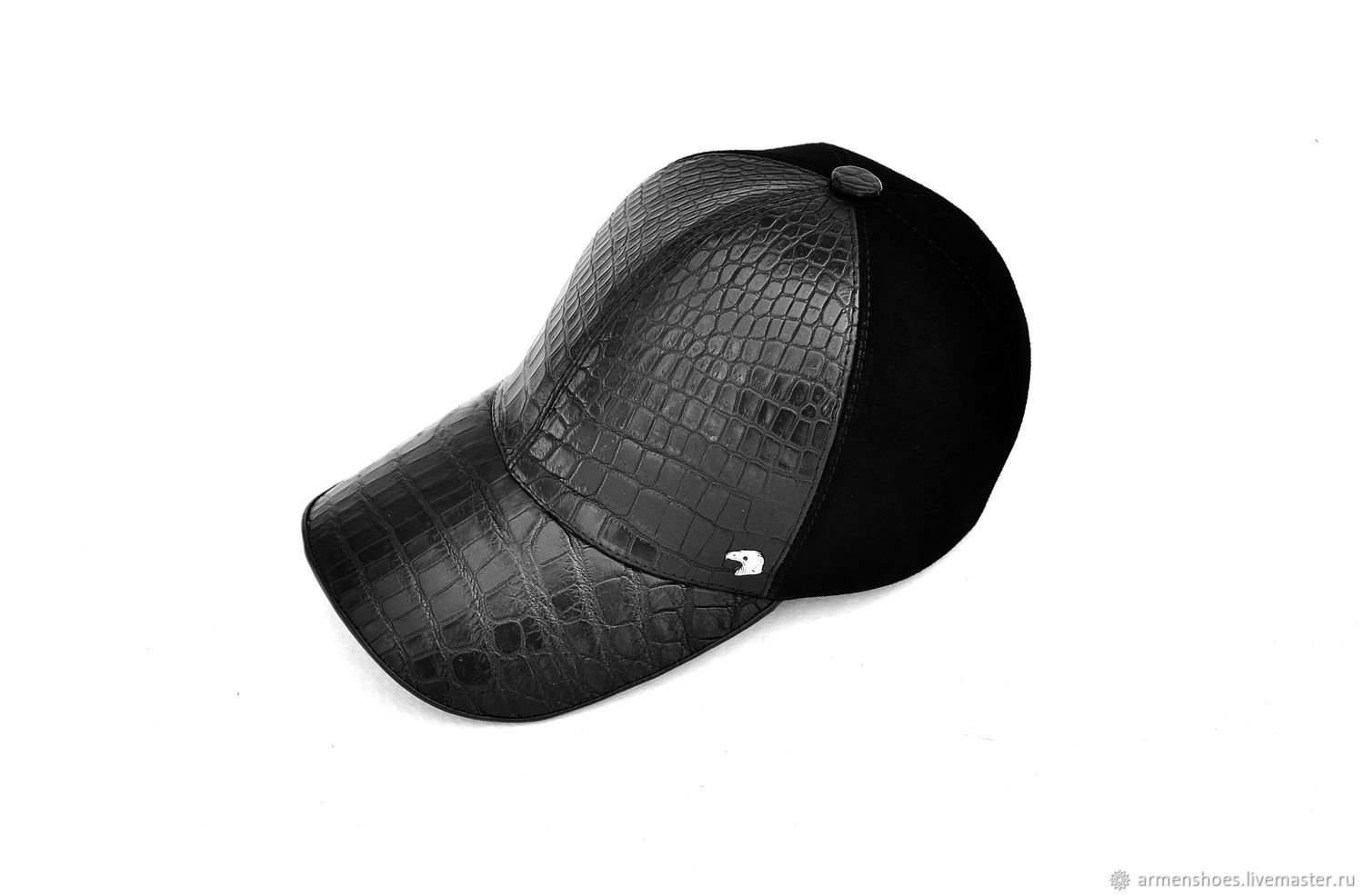 Baseball cap made of crocodile leather and natural suede, to order!, Baseball caps, St. Petersburg,  Фото №1