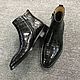 Men's half-boots with zipper, crocodile leather, black color!. Ankle boot. SHOES&BAGS. Online shopping on My Livemaster.  Фото №2