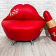 Диван губы 110 см Kiss. Диваны. Креативная мебель Виктора Бороздина. Ярмарка Мастеров.  Фото №6