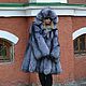 coat. Coat of fur is black-brown (silver) Fox hooded. Fur Coats. Zimma. My Livemaster. Фото №4