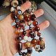 Бусы коричневый агат 55см. Бусины. Stone Age beads. Интернет-магазин Ярмарка Мастеров.  Фото №2
