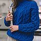 Blue sweater for women with a large knit neck with hearts. Sweaters. Kardigan sviter - женский вязаный свитер кардиган оверсайз. My Livemaster. Фото №5