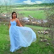 Платье Бархатное синее