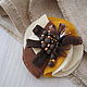 Brown textile brooch, felt brooch, Brooches, Khmelnitsky,  Фото №1