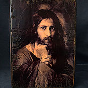 Картины и панно handmade. Livemaster - original item Wooden icon of our Savior Jesus Christ. Handmade.