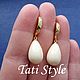 Серьги серебряные с кремовой майорикой ,,SOFTNESS,,. Серьги классические. Tati Style. Ярмарка Мастеров.  Фото №8