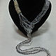 Crystal and suede necktie necklace (Brunello Cucinelli style), Necklace, Sergiev Posad,  Фото №1