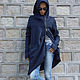 Пальто Navy Asymmetric Hoodded на подкладе, Пальто, София,  Фото №1