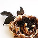 Rose leather Coffee chocolate dream flower skin caramel flower. Brooches. flowersstyle (flowersstyle). Online shopping on My Livemaster.  Фото №2