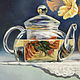 "Flower tea" classical still life in a realism-style. Pictures. Artist Iuliia Kravchenko (realism-painting). Online shopping on My Livemaster.  Фото №2