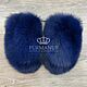 Fluffy blue mittens with fur, Mittens, Moscow,  Фото №1