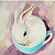 картина "Кролик в чашке", Картины, Москва,  Фото №1