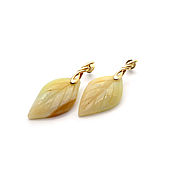 Украшения handmade. Livemaster - original item Autumn leaf yellow earrings. Handmade.
