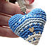 Keychain 5 cm Knitted heart blue Jacquard. Fun. BarminaStudio (Marina)/Crochet (barmar). Online shopping on My Livemaster.  Фото №2