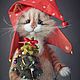 CAT-HAPPY NEW YEAR. Teddy Toys. Knitted toys Olga Bessogonova. My Livemaster. Фото №6