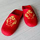 Felted slippers with embroidery